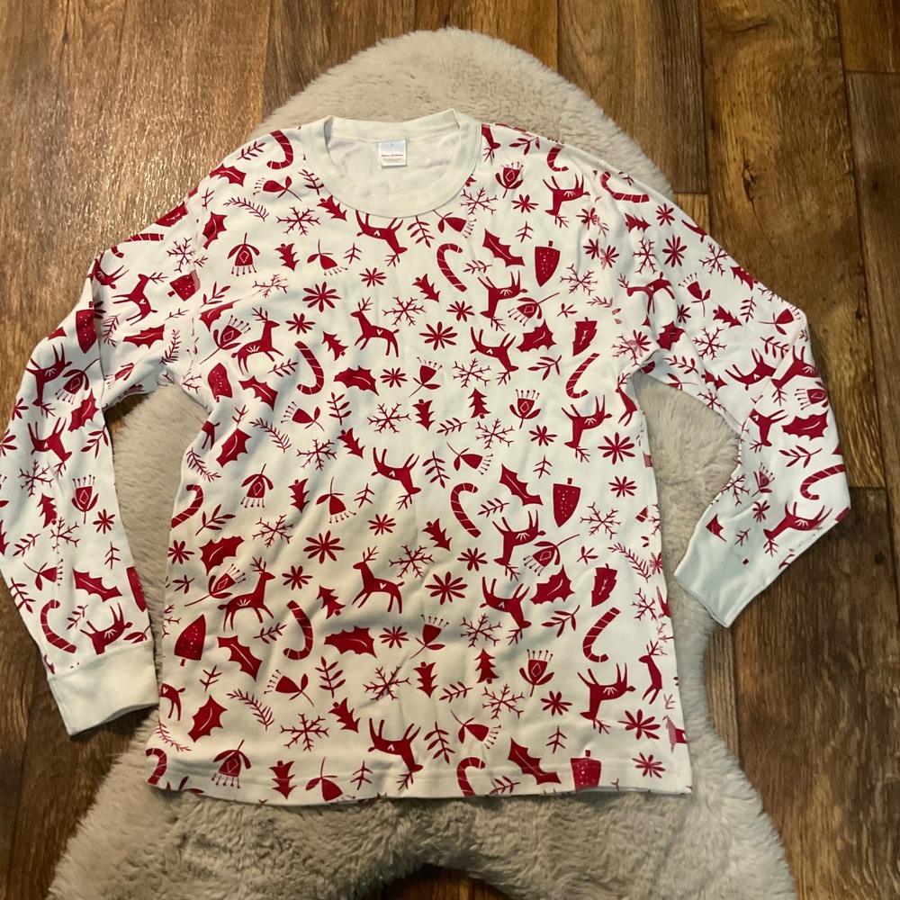Hanna Andersson Womens Size Large Holiday Pajama Top Only Organic Cotton Holiday